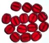 10 14mm Flat Cut Oval Window Bead Garnet